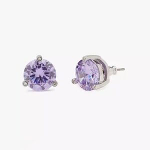 NWT Kate Spade Rise and Shine Studs, Light Amethyst/silver